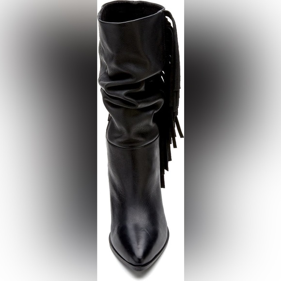 MATISSE BRIN new GENUIN LEATHER boots with fringes in black 683MNT - Picture 2 of 9